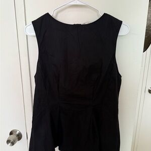 Zara Peplum Elegant Black Sleeveless Top